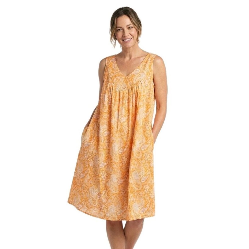 Anthony Richards VTG Women’s 1X Midi Orange Paisley Mumu Patio House Dress